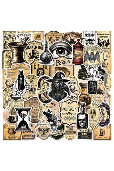 Choice 50PCSX2 50/100PCS Retro Pharmacist Witch Potion Graffiti Stickers Stat...