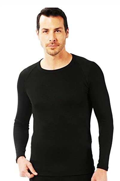 tatkan Men's Thermodal Ribbed Cuffless Cycling Long Sleeve Underwear