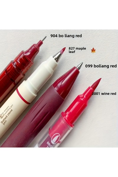 Choice 4pcs red 4 Vintage Pens Set, Quick-Dry Ink for Smooth Writing,Compatib...
