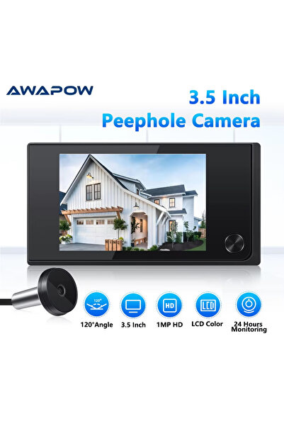 Choice New Black Awapow 3.5 Inch Doorbell Peephole Viewer Digital Door Camera...