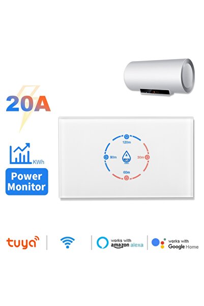 Choice مفتاح سخان مياه ذكي يعمل بتقنية الواي فاي من تويا، بقدرة 20 أمبير، مزو...