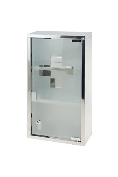 Bathroom Solutions Ντουλάπι αποθήκευσης φαρμάκων, ανοξείδωτο ατσάλι/γυαλί, 25...