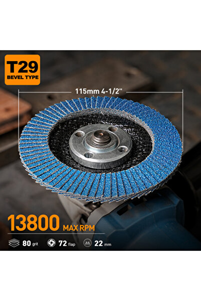 Choice ٥ قطع من أقراص الصنفرة T29 ذات حبيبات 80، ٢/٥ قطع، ١١٥ مم، أقراص صنفرة...