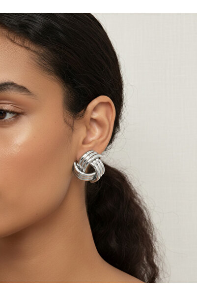 Mela Steel Silver Earrings