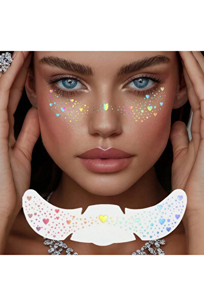 Choice قطعة واحدة - ملصقات لامعة ثلاثية الأبعاد على شكل قلب، 1/6 ورقة، مع نمش...