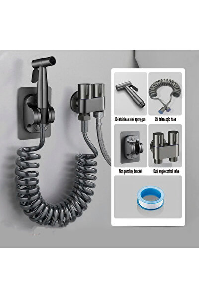 Choice بخاخ بيديه يدوي رمادي اللون، بخاخ بيديه للحمام من الفولاذ المقاوم للصد...