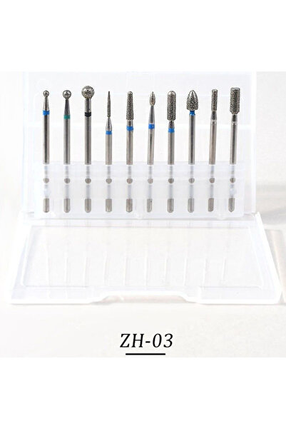 Choice مجموعة رؤوس تلميع أظافر ماسية ZH03 مكونة من 10 قطع، تتضمن مثقابًا حلزو...