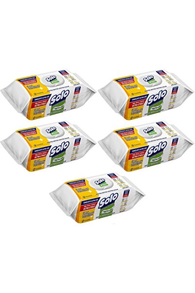 Solo Yüzey Temizlik Havlusu - Mendili 100 Yaprak Limon & Portakal Tazeliği (5...