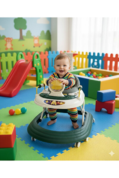 Hobbys RB-1033 Yumurcak Oyuncaklı Müzikli Katlanabilir Çocuk Yürüteci