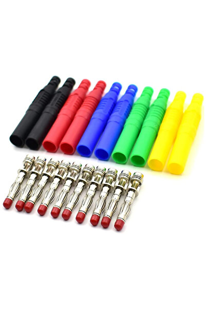 Choice 10pcs 5color 10pcs Insulated Safety Seal Protection Shrouded 4mm Banan...
