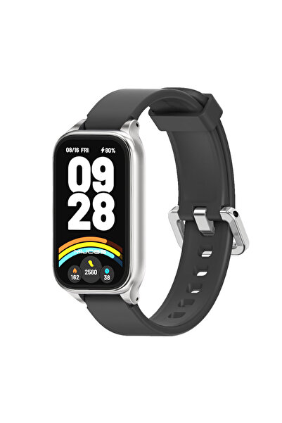 Choice سوار Mi Band 8 Active باللون الأسود والفضي لسوار Mi Band 9 Active لسوا...