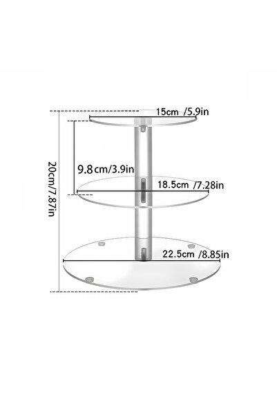 Choice حامل كب كيك دائري شفاف من أكريليك، بثلاثة أو أربعة أو خمسة طبقات، مناس...