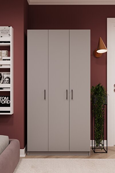 asratrend Asra Trend MDF 3 Kapaklı Gardırop - 90×180×47cm, 5 Raflı Düzenleyic...