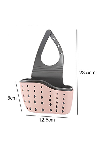 Choice سلة تخزين مطبخ وردية اللون، حامل صابون وإسفنجة، حامل حوض مطبخ، رف إسفن...