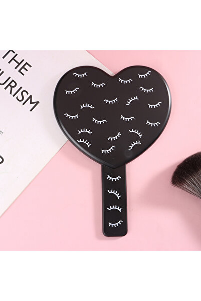 Choice Black Eyelash Extension Handheld Makeup Mirror Heart Shape Makeup Vani...