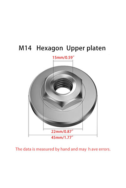 Choice M14 Hexagon Upper M10/M14/5/8-11 Thread Replacement Angle Grinder Meta...
