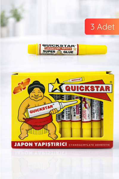 TAYEM 3 Adet Super Glue 1,4g. Japon Yapıştırıcısı, Süper Japon Yapıştırıcı, Q...