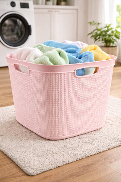 Melkan Home Καλάθι ρούχων Καλάθι βρώμικων ρούχων Ψάθινο καλάθι ρούχων Σκόνη 4...