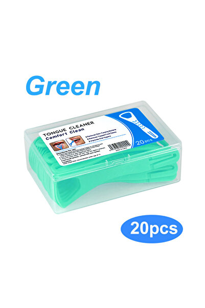 Choice علبة تحتوي على 20 قطعة من مكشطة اللسان الخضراء القابلة للطي مزدوج الوج...