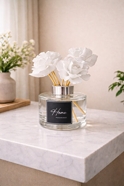 LİNECRAFT 150 Cc Dekoratif Çiçek Taşlı Japon Kirazı Kokulu Bambu Oda Kokusu