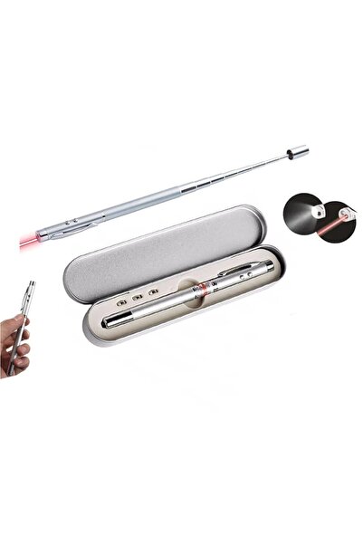 Hype Store Metal Kutulu Kırmızı Lazerli, Led Işıklı Mıknatıslı Pointer Kalemi...