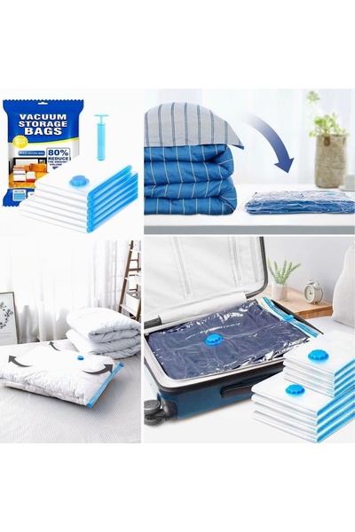 Hype Store 5'li Paket 3 Boy Vakumlu Hurç Giysi Yastık Yorgan Yazlık Kışlık İç...
