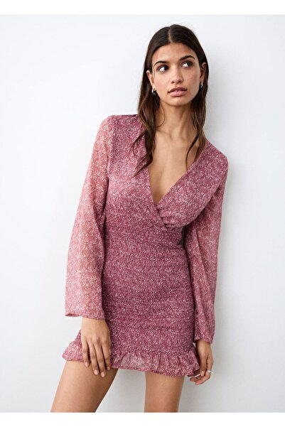 Mango Teen Volanlı desenli elbise