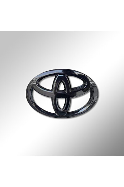 Toyota ملصق واحد أسود لامع من مادة ABS بشعار السيارة لعجلة القيادة لسيارة هاي...