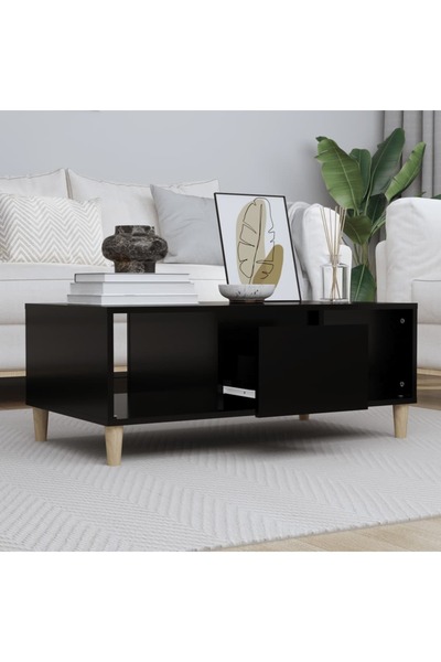 Concept Τραπεζάκι σαλονιού, μαύρο, 90x50x36,5 cm, επεξεργασμένο ξύλο