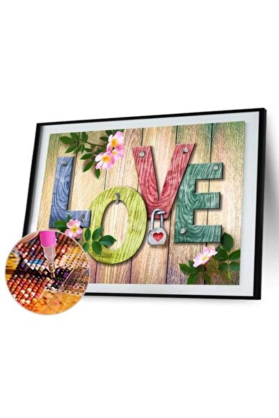 miraza Комплект за 5D диамантена бродерия, тип гоблен, модел Love, 30×40 см