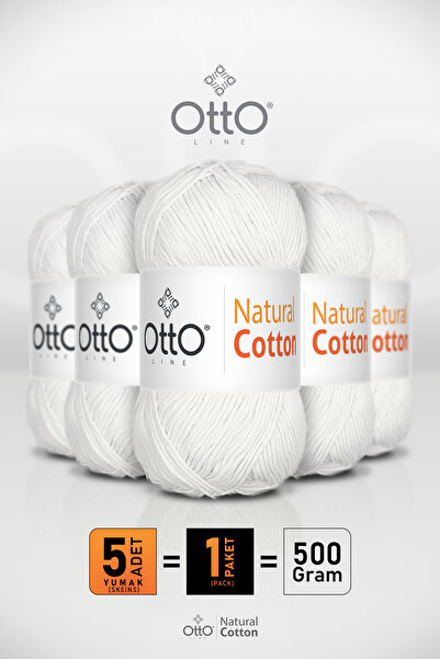 Otto Φυσικό Βαμβάκι - Λευκό - Συσκευασία 5 τεμαχίων - 2mm/100gr/200m - Βαμβακ...