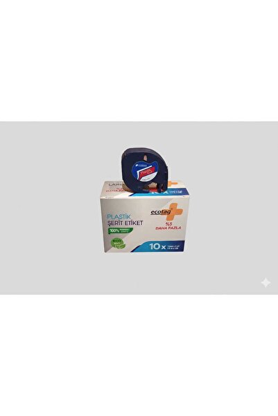 DYMO LETRATAG MUADİLİ ECOTAGPLASTİK ŞERİT ETİKET 12MM 4 M KIRMIZI SİYAH 10 LU PK