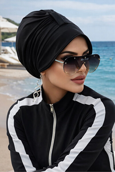 Aişe tesettür Siyah Deniz Şapkası