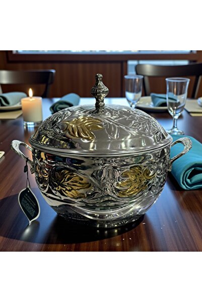 CC حافظة استيل هندي فاخر عالي الجودة برسومات ذهبية 27x20