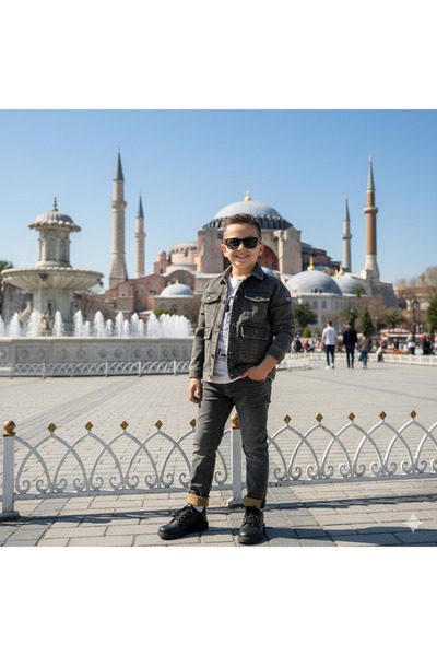 CUBBUX Set de 3 piese pentru băieți: Jachetă din denim, pantaloni (blugi) și ...