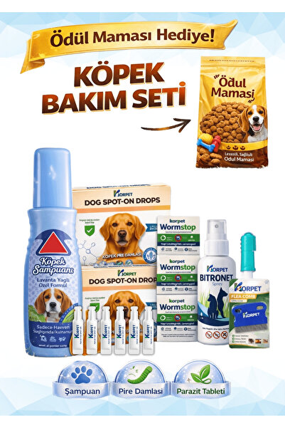 KorPet Fulll Köpek İç Dış Tam Bakım seti FULL+FULL parazit koruma seti bitkis...