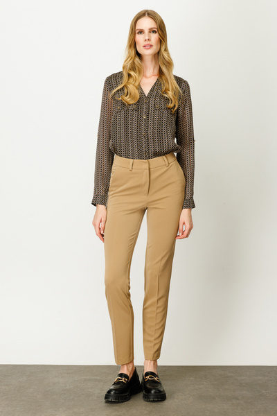 Ekol Skinny Leg Camel γυναικείο παντελόνι 23202003