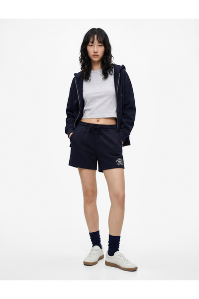 Koton Comfortable Fit Waist Tie Embroidered Mini Shorts