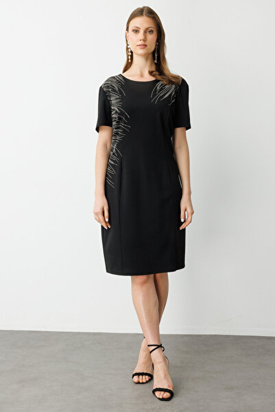 Ekol Rochie cu mânecă scurtă brodata cu piatră