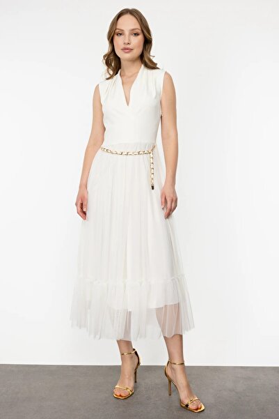 Ekol Rochie cu curea cu lanț cu decolteu în V