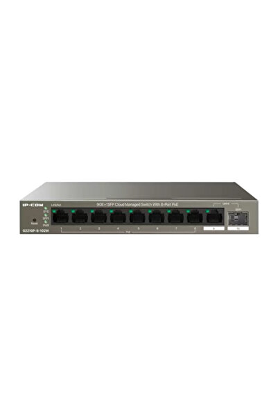 IP-COM Switch cu 8 porturi PoE, 1 port RJ45, 1 port SFP, Gigabit, Management ...