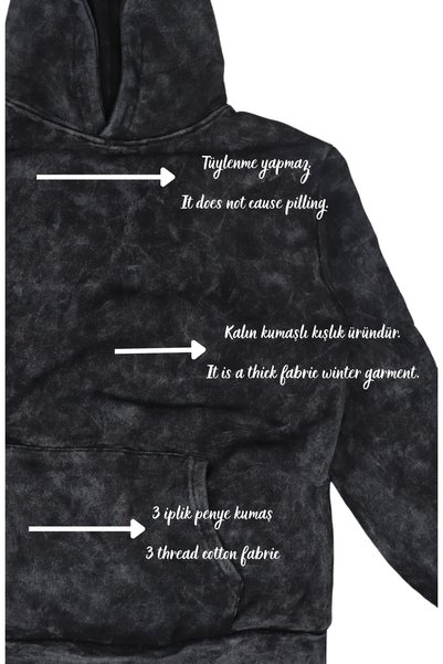 Fuddy Moda Unisex Bad Omens Written Hooded Washable Sweatshirt, Oversized Rock Band Printed Vintage Hoodie