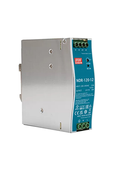 Meanwell Switching power supply, 12V / 10A, DIN rail - MEAN WELL NDR-120-12