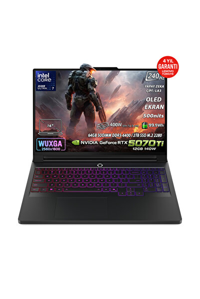 LENOVO Legion Pro 7 Intel Core Ultra 7 255HX 64GB 2TB SSD RTX 5070 Ti 12GB 16...