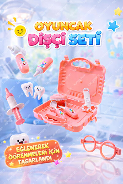 HEROES Çantalı Diş Doktoru Oyun Seti - Eğitici Öğretici Dişçi Meslek Seti Çoc...