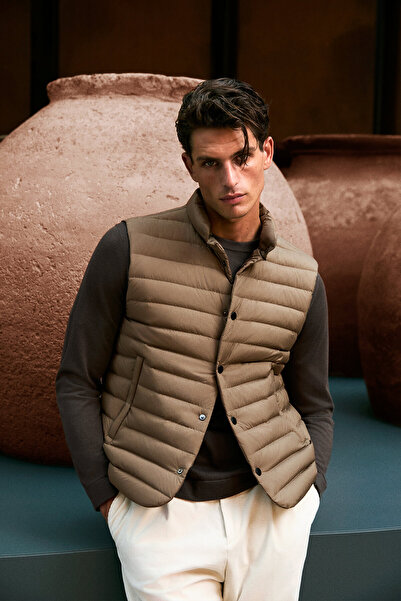 Lufian Soon Kaz Feather Men's Puffer Jacket Sand