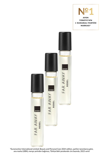 AVON Far Away Rebel Kadın Parfüm Edp 10 Ml. Üçlü Set
