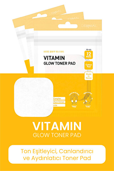 Dermal Vitamin Canlandırıcı ve Aydınlatıcı Işıltı Etkili Tonik Pedi 12 Adet