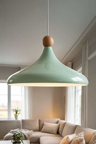 Marrien Nova Bohem Ahşap Boncuklu Mint Yeşili Metal Sarkıt (35 cm) | Yemek Ma...