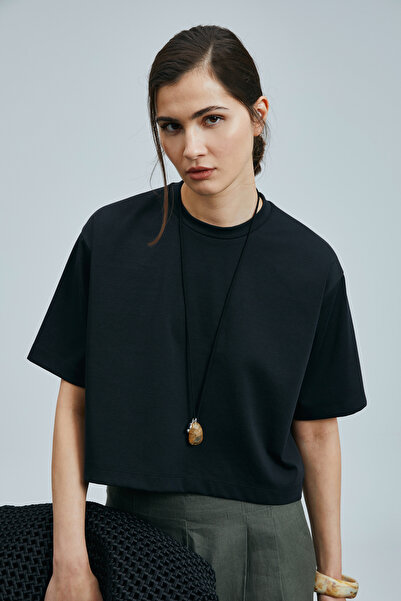 Lufian Tricou Herme din bumbac pentru femei, negru